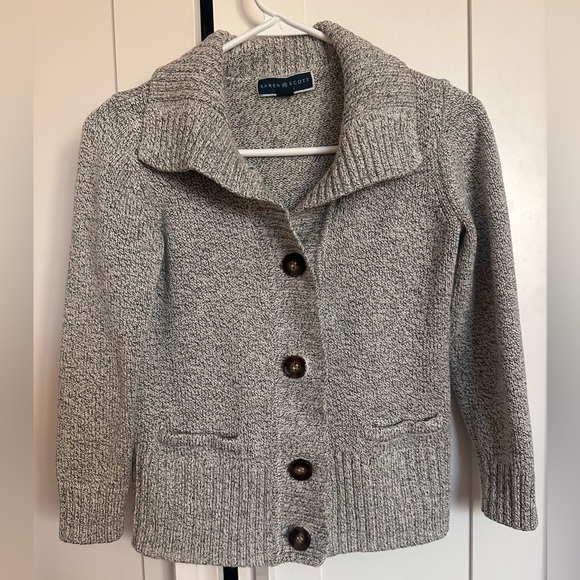 Karen Scott Gray Button-Up Cardigan size PP - Picture 3 of 8